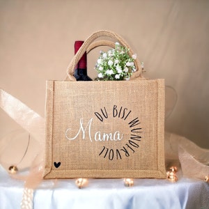 Jute gift bag Mama, including gift packaging