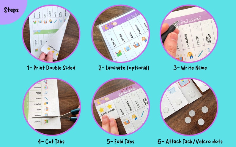 Bedtime Routine Charts Cute Printable Checklist Instant - Etsy Australia