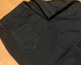 Womens Slim Fit Black Distressed Stretchy Jeans