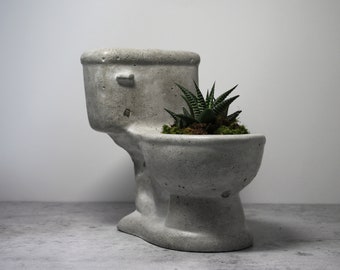 Toilet Plant Pot - The Original Fugly planter. Concrete planter | Home Decor | Office | Funny Planter | Gift | ugly | bizarre | cactus|weird