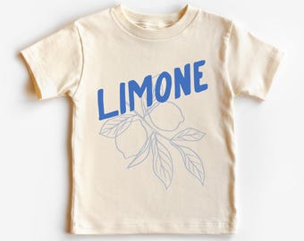 Limone Toddler Short Sleeve T-Shirt – Fun & Boho Italian-Inspired Lemon Tee | Summer Vacation, Italy Italia Kid’s Shirt | Gift Idea for Girl