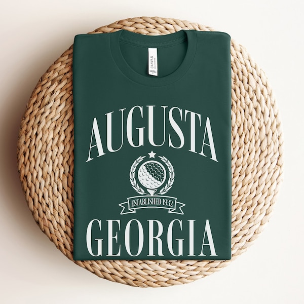 Augusta, Georgia Short Sleeve Tee | Men’s, Women’s Golf, Country Club Shirt | Gift for Golfer | Vintage, Retro, Athletic, Athleisure Style