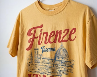 Firenze, Italia Comfort Colors Cotton T-Shirt | Vintage, Retro Style Italian Travel Graphic Tee | Gift