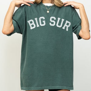 T-shirt à manches courtes Big Sur Comfort Colors | Côte californienne, t-shirt de plage | Cadeau pour elle, lui | vintage, rustique, style délavé | Tenue d'été