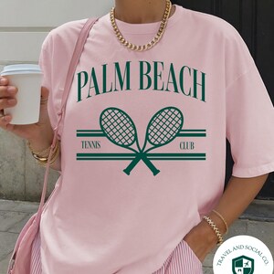 Palm Beach Tennis Club Comfort Colors Cotton T-Shirt | Girl’s Trip, Bachelorette Shirt, Gift image 8