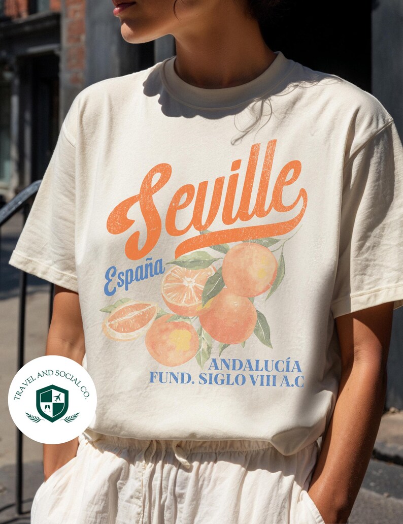 Seville España Comfort Colors Cotton T-Shirt | Boho Vintage Spain Spanish Travel Graphic Tee | Gift immagine 7