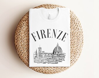 Firenze Short Sleeve T-Shirt | Florence, Italy Duomo, Cityscape | Gift For Italian, Italy Traveler | Men, Women’s Travel Tee | Unisex Sizing