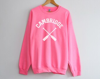 Cambridge Crewneck Sweatshirt | Rowing Pullover Sweater | Row Club Outfit | Faded, Vintage Style | Sporty, Athletic, Athleisure | Gift Rower