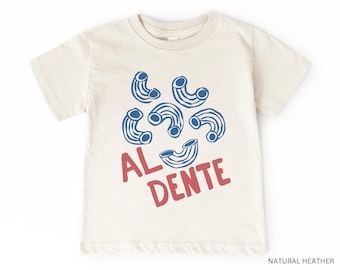 Al Dente Infant, Toddler T-Shirt | Super Cute Italian Foodie Graphic Tee | Gift Idea for Pasta Lover | Boy Girl Kid’s Clothing | Italy Shirt