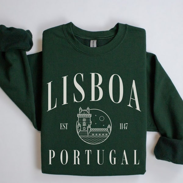 Lisboa, Portugal Pullover Crewneck Sweatshirt | Men’s, Women’s | Gift for Traveler | Travel, Athleisure Outfit | Lisbon Oversized Sweater