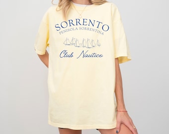 Sorrento Club Nautico Comfort Colors Short Sleeve T-Shirt | Italy, Amalfi, Beach Shirt | Gift for Her, Traveler, Italian | Sailing Yacht Tee