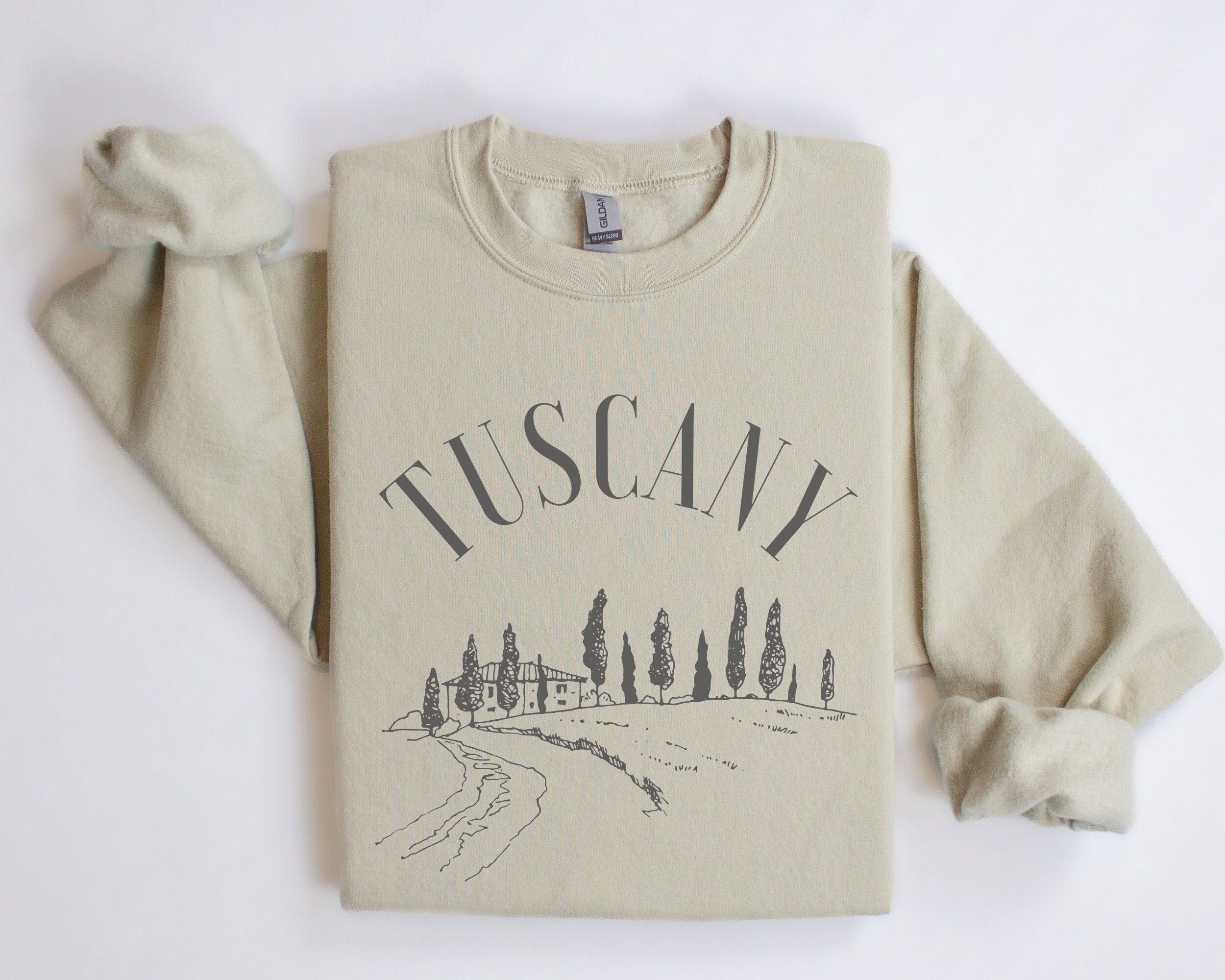 Tuscany, Italy Crewneck Sweatshirt | Toscana, Italia Pullover  | Travel, Wedding, Honeymoon Sweatshirt | Italian Women’s Outfit, Gift