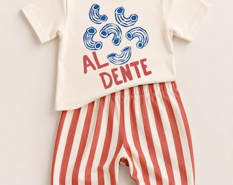 Al Dente Infant, Toddler T-Shirt | Super Cute Italian Foodie Graphic Tee | Gift Idea for Pasta Lover | Boy Girl Kid’s Clothing | Italy Shirt