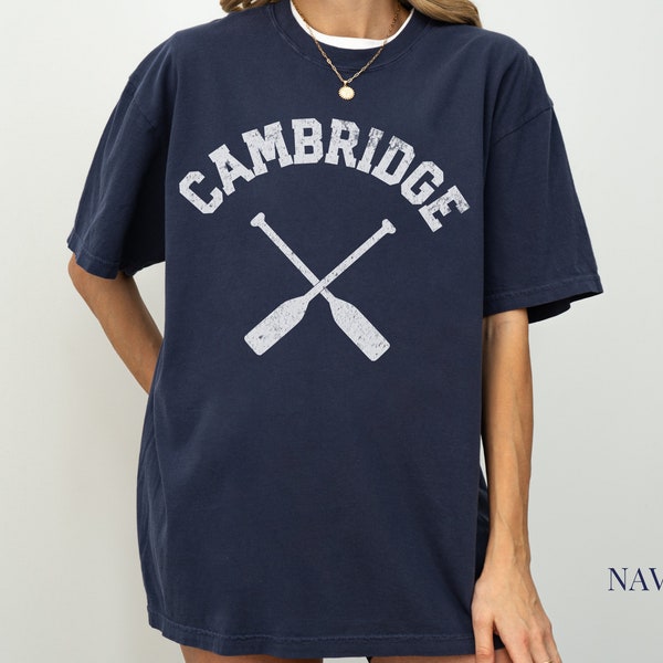 Cambridge Comfort Colors Short Sleeve T-Shirt | Perfect Gift for Rower, Vintage Sporty Athletic Athleisure Tee | Men, Women’s Row Club Shirt