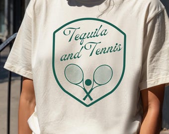 Tequila & Tennis Social Club Comfort Colors Short Sleeve T-Shirt, Girl’s Trip, Bachelorette Party
