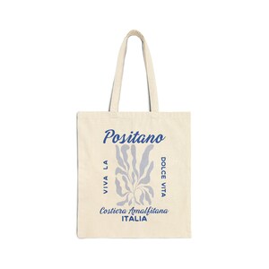 Borsa Tela Costiera Amalfitana Con Limone - Shopping Bag Impermeabile 32x37 Cm, Regalo Italiano Per Lei