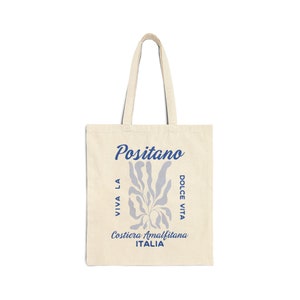 Borsa Tela Costiera Amalfitana Con Limone - Shopping Bag Impermeabile 32x37 Cm, Regalo Italiano Per Lei