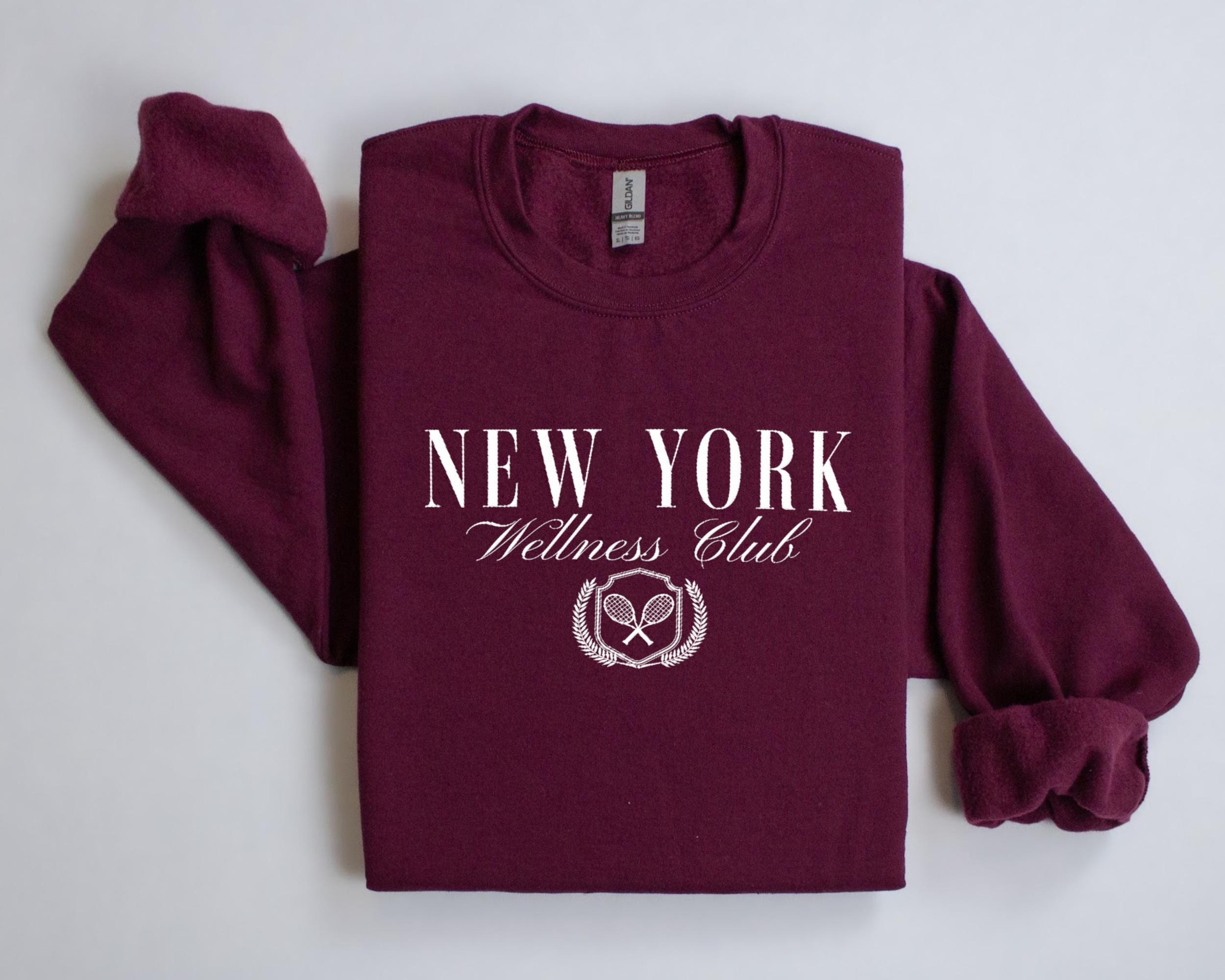 Embroidered New York Wellness Club Crewneck Sweatshirt | Vintage