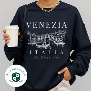 Venezia, Italia Crewneck Sweatshirt | Venice Canals Pullover | Gift for Her, Him, Italian Traveler