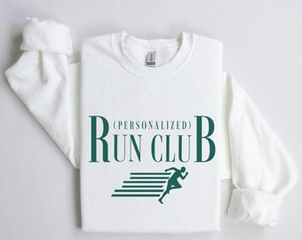 Customized Run Club Crewneck Sweatshirt | Running Club Pullover Sweater | Personalized Gift for Runner