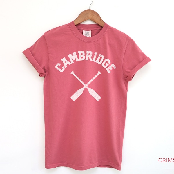 Cambridge Comfort Colors Short Sleeve T-Shirt | Gift for Rower | Vintage, Sporty, Athletic, Athleisure Tee | Men, Women’s Row Club Shirt