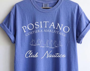 Positano Amalfi Coast Club Nautico T-Shirt, Yacht Club Tee, Traveler Gift