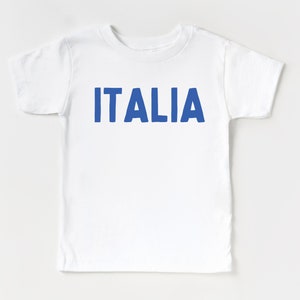 T-shirt à manches courtes pour enfant Italia | Cadeau pour garçon, fille | Chemise Italie, tout-petit, jeune | Fier italien | t-shirt souvenir | Tenue de vacances en Europe