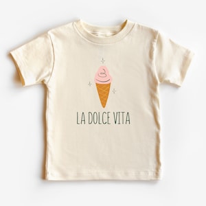La Dolce Vita, Gelato Kid’s, Infant T-Shirt, Bodysuit | Ice Cream Lover T-Shirt | Italian, Italy Travel Short Sleeve Shirt | Gift for Girl