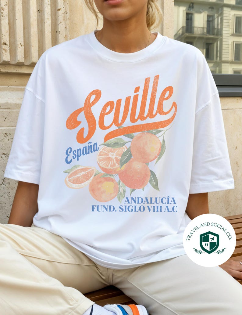 Seville España Comfort Colors Cotton T-Shirt | Boho Vintage Spain Spanish Travel Graphic Tee | Gift immagine 5