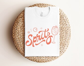 Spritz Short Sleeve T-Shirt  | Retro Style Italian Cocktail, Aperol, Campari Tee | Bachelorette, Girls Trip Outfit | Gift Idea | Women, Men