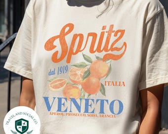 Spritz Comfort Colors Short Sleeve T-Shirt | Italian, Italia Cocktail, Aperitivo Shirt | Gift Her
