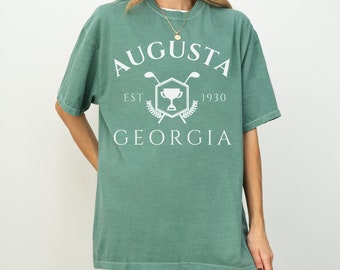 Augusta, Georgia Comfort Colors Short Sleeve T-Shirt | Vintage Style Golf Shirt | Men, Women’s | Gift for Her, Golfer | Golf, Country Club