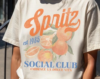 Spritz Comfort Colors Short Sleeve T-Shirt | Italian, Italia Cocktail, Aperitivo Shirt | Gift Her