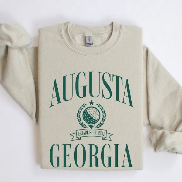 Augusta, Georgia Crewneck Sweatshirt | Vintage Style Golf Pullover | National Golf Club Top | Golf Lover Gift | Men’s, Women’s Sweatshirt