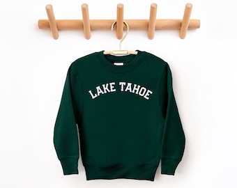 Lake Tahoe Youth Crewneck Sweatshirt | Kid’s Pullover Sweater | Camping, Skiing, Mountain Trip, Vacation Outfit | Gift Idea for Boy, Girl