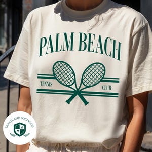Palm Beach Tennis Club Comfort Colors Cotton T-Shirt | Girl’s Trip, Bachelorette Shirt, Gift image 6