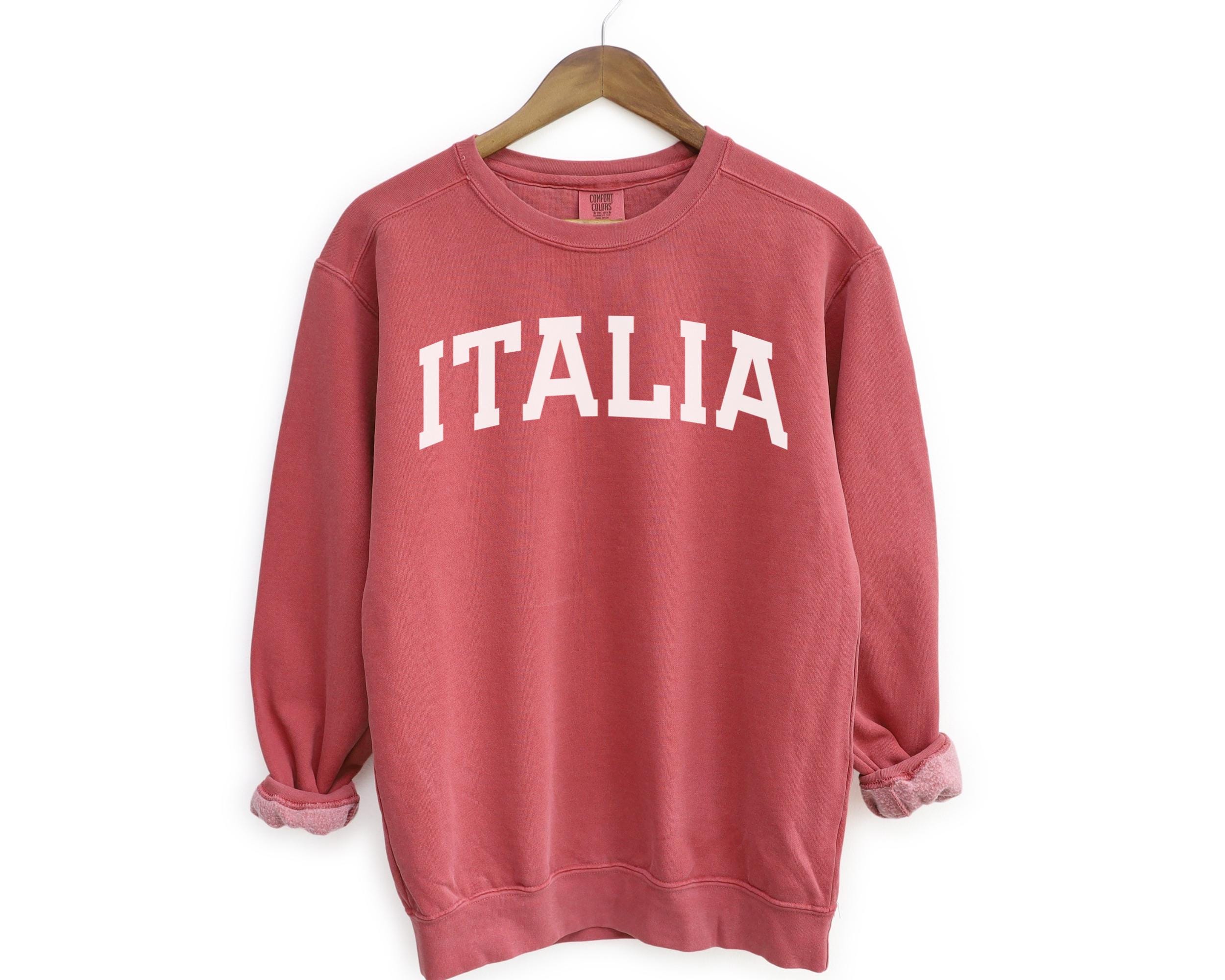 Italia Comfort Colors Crewneck Sweatshirt | Italian, Italy Travel Inspired Pullover Sweater | Gift Her, Him | Sporty Athleisure Street Style