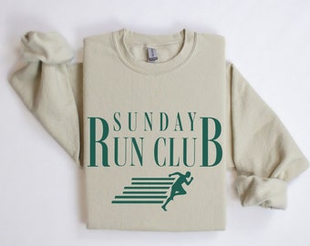 Sunday Run Club Crewneck Sweatshirt | Athletic, Running, Athleisure, Health and Wellness Pullover Sweater | Gift Idea Runner | Men Women Top