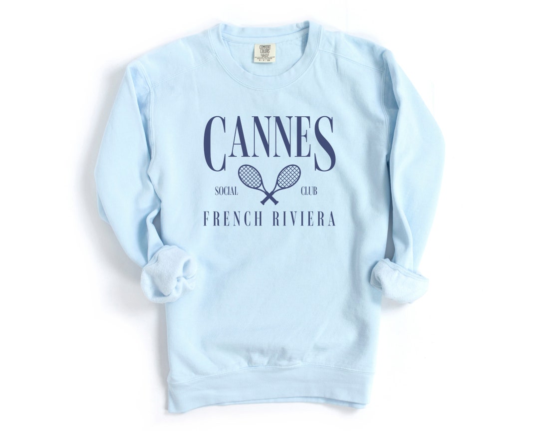Cannes, French Riviera Social Club Comfort Colors® Pullover Sweatshirt