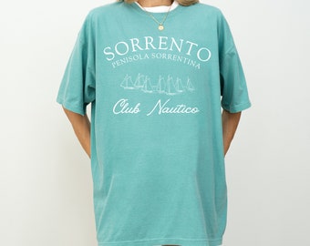 Sorrento Club Nautico Comfort Colors Short Sleeve T-Shirt | Italy, Amalfi, Beach Shirt | Gift for Her, Traveler, Italian | Sailing Yacht Tee
