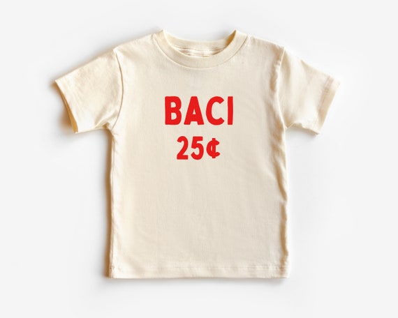 Baci, 25-Cents, Short Sleeve T-Shirt, Infant Bodysuit | Italian Kid’s Tee | Baby Shower Gift | Valentine’s Day Outfit | Boy, Girl | Italy