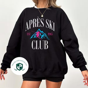 Après Ski Club Crewneck Sweatshirt | 80s, 90s, Vintage Style Pullover | Bachelorette | Aspen, Vail, Whistler|  Men’s, Women’s | Unisex Fit