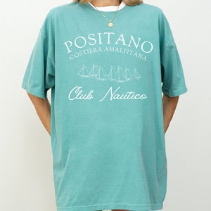 Positano Amalfi Coast Club Nautico T-Shirt, Yacht Club Tee, Traveler Gift Seafoam