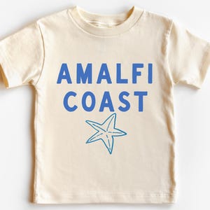 Amalfi Coast Toddler T-Shirt | Seashell Fine Jersey Tee for Baby & Toddler | Cute Coastal Boho Italian Travel Shirt | Beach Summer Outfit