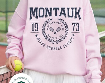 Montauk, Hamptons Racquet Club Crewneck Sweatshirt | Vintage Style Tennis Pullover | Gift Her | Athleisure, Sporty