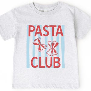 Pasta Club Kid’s T-Shirt | Boho Italian Foodie Toddler, Infant Shirt | Short Sleeve Cotton Summer Tee | Gift Idea for Spaghetti, Italy Lover Ash
