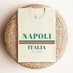 Napoli, Italia Short Sleeve Tee | Naples, Italy Travel, Athleisure Outfit | Italian Flag Colors | Gift Idea, Men’s, Women’s | Unisex Sizing