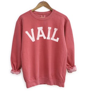 Vail Comfort Colors Crewneck Sweatshirt | Vintage, Faded, Grunge Style Ski, Mountain Pullover | Colorado Girls, Guys Trip