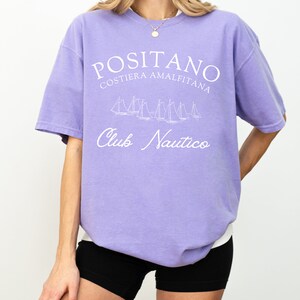 Positano Amalfi Coast Club Nautico T-Shirt, Yacht Club Tee, Traveler Gift Violet