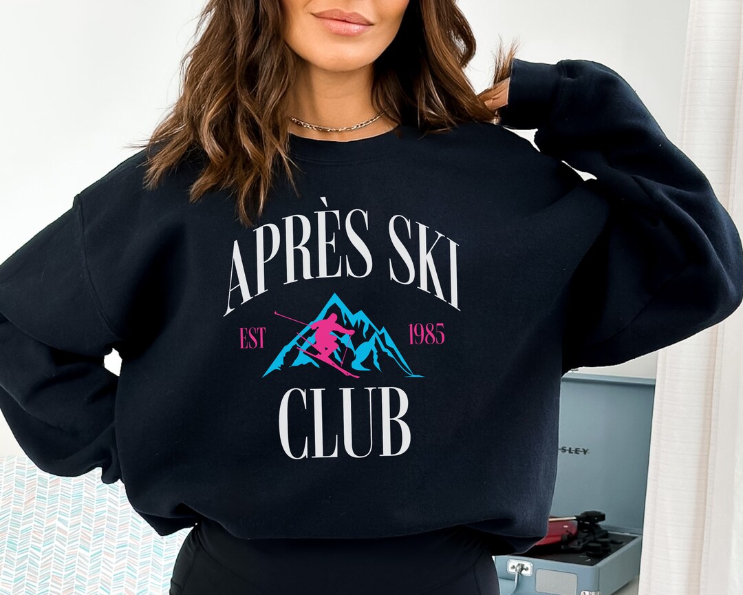 Après Ski Club Crewneck Sweatshirt 80s, 90s, Vintage Style Pullover